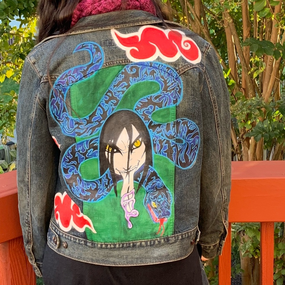 Custom Anime Jean Jacket Orochimaru from Naruto